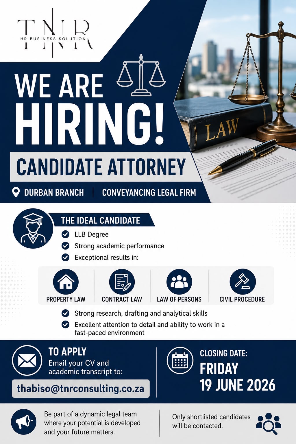 Civil Technologist Secunda Recruitment Poster