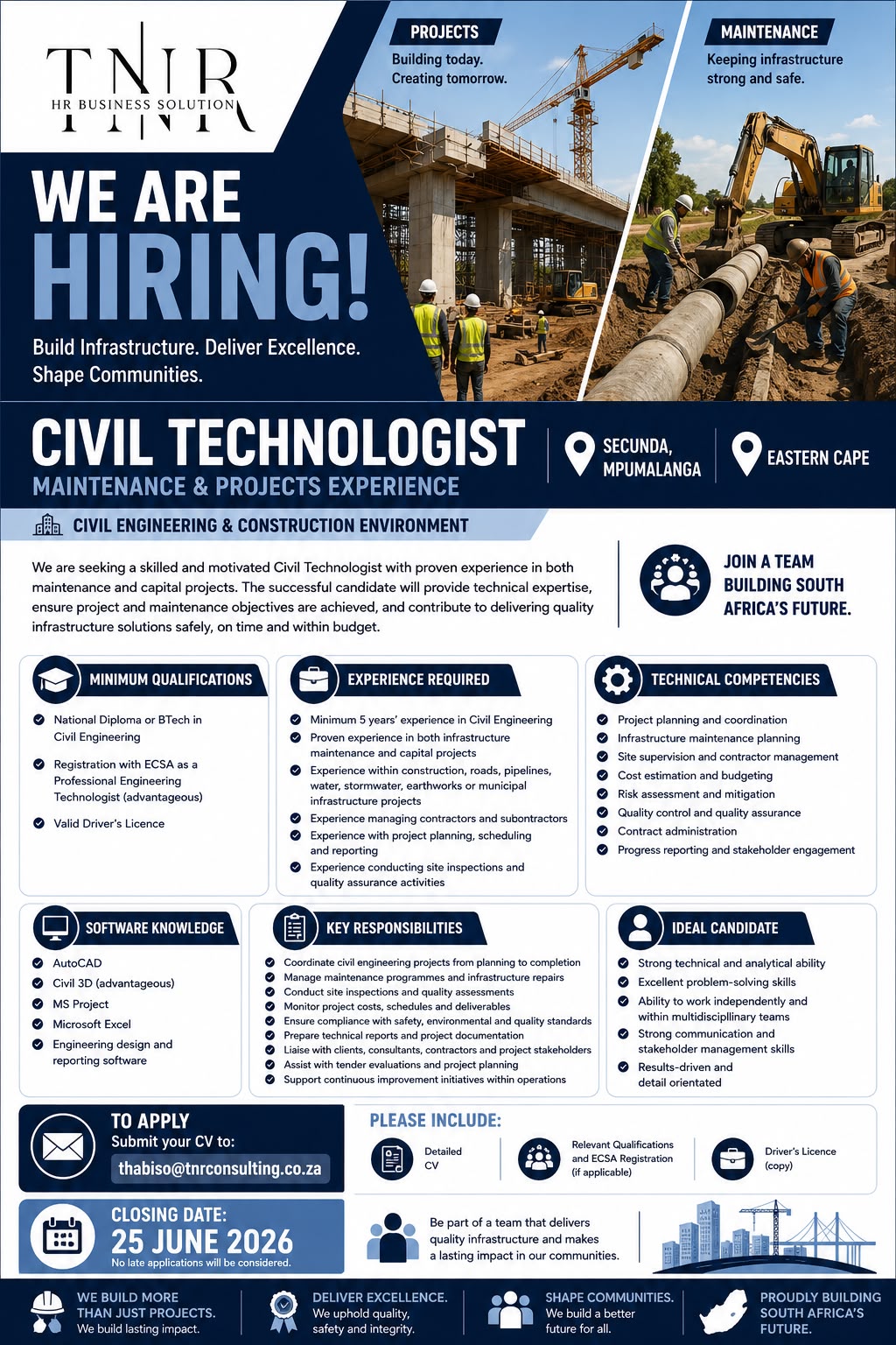 Civil Technologist Recruitment Poster