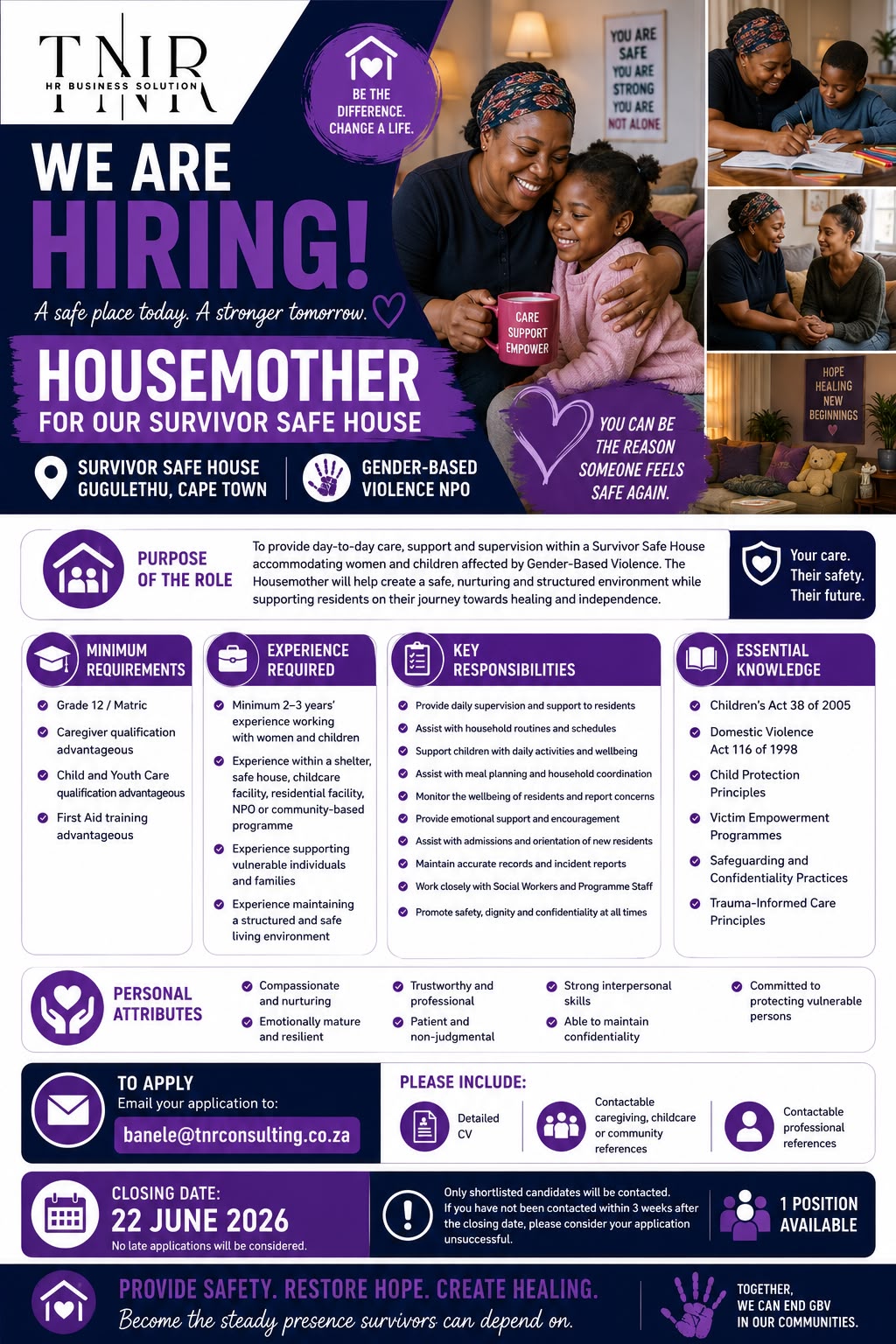 Housemother Recruitment Poster